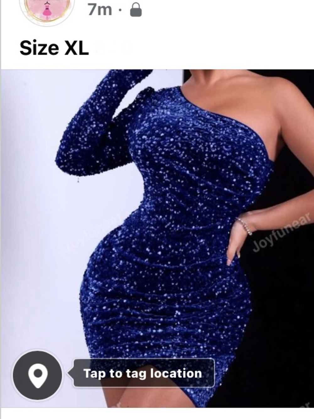 Royal Blue Sequin One-Shoulder Women’s Dress
